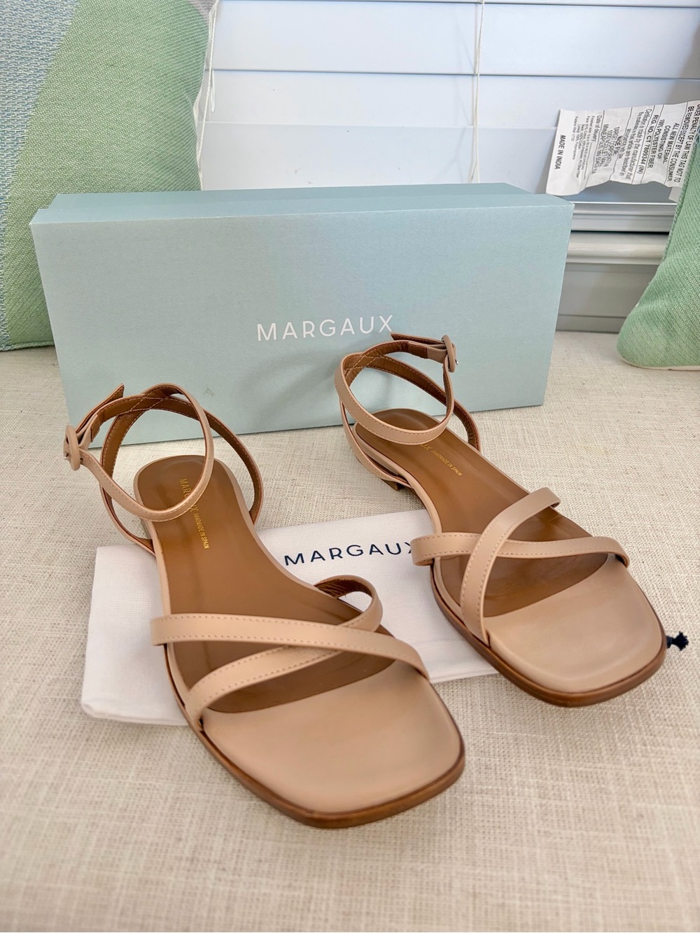 Margaux Women's The Flat Sandal in Nappa Dune